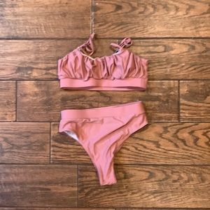 Romwe pink 2 peice bathing suit